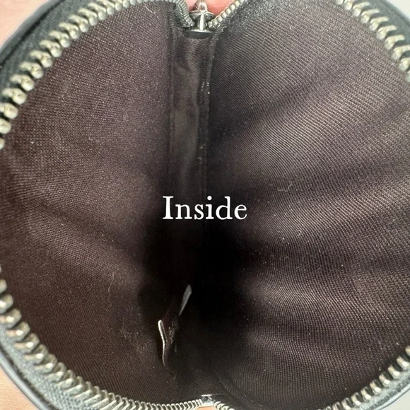 COACH BLACK/MULTI REXY & CARRIAGE ROUND COIN BAG PURSE 88766